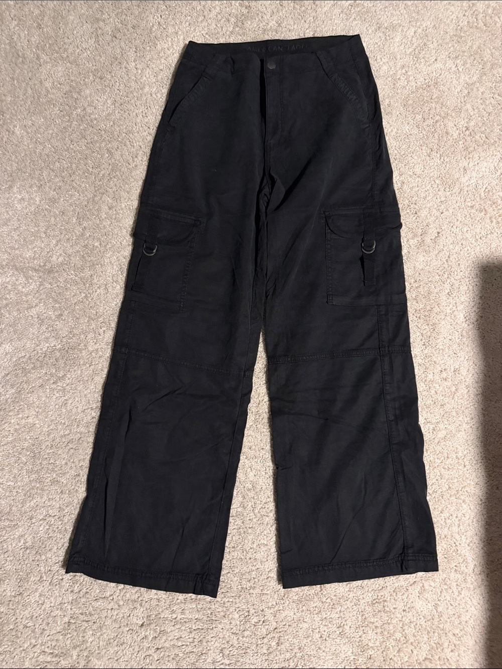 American Eagle Black womens Cargo Pants - Classic Utility Style